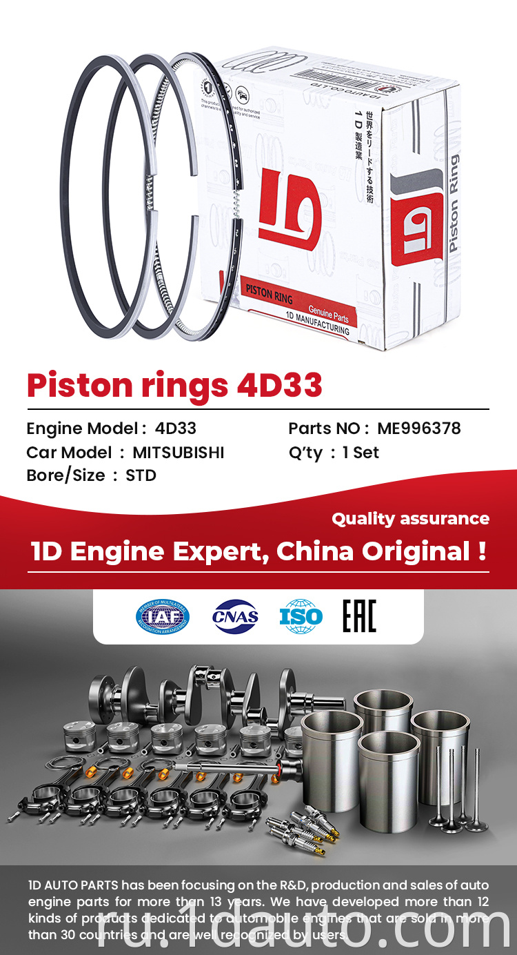 Piston Kit For Mitsubishi 4D33